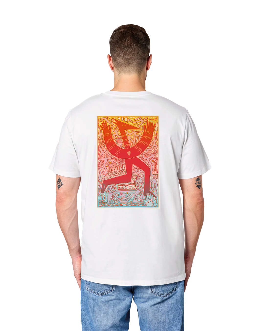 T-shirt blanc imprimé (adulte)