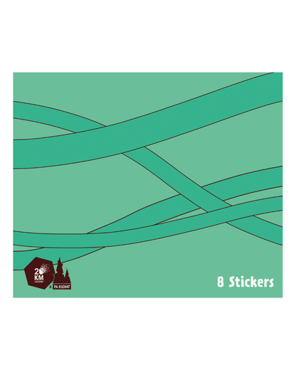 POCHETTE DE 8 STICKERS – 20KM LAUSANNE X PA ROCHAT (ÉDITION 2026)
