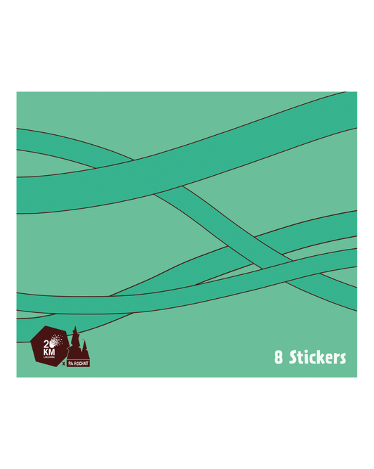 POCHETTE DE 8 STICKERS – 20KM LAUSANNE X PA ROCHAT (ÉDITION 2026)