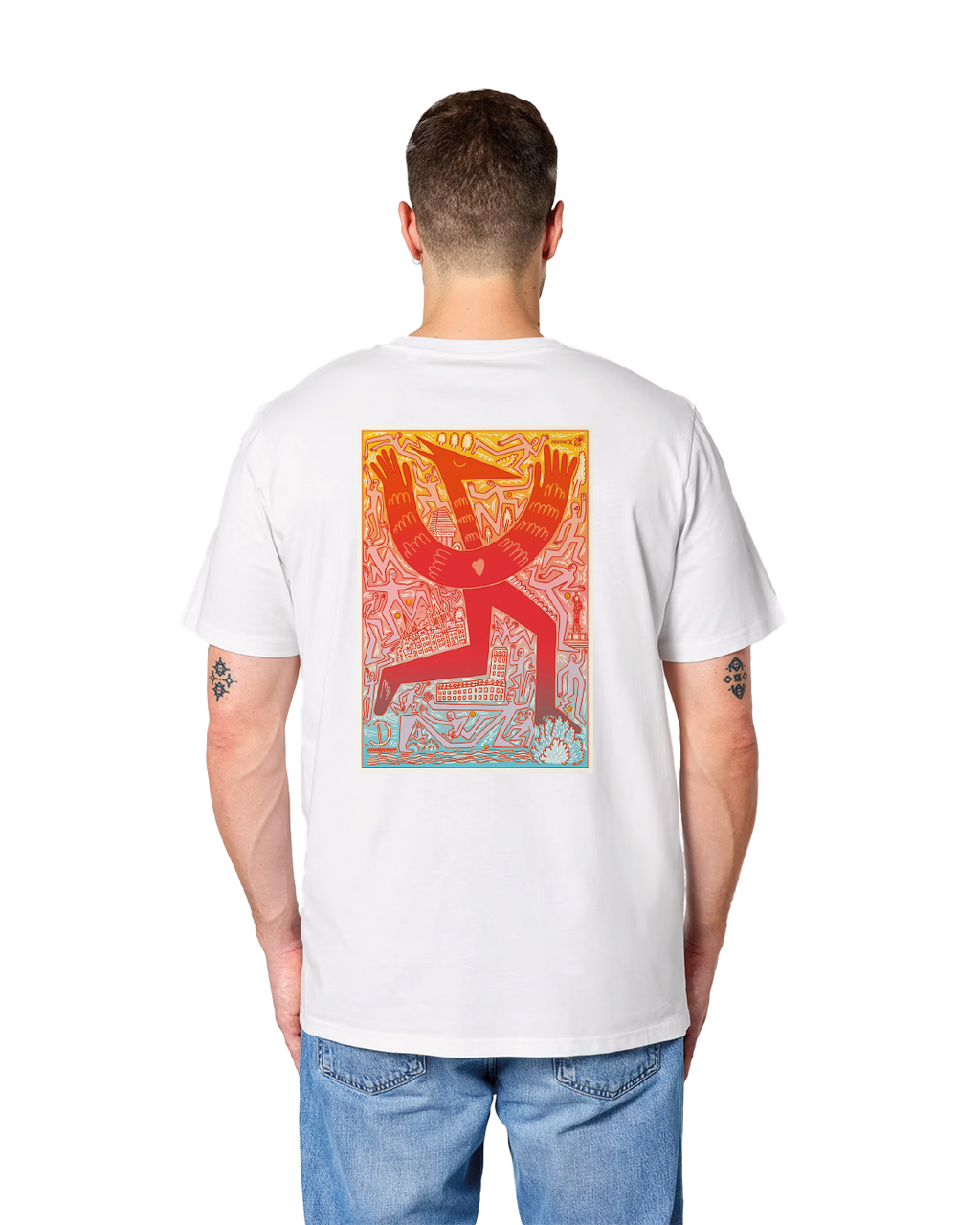 T-shirt blanc imprimé (adulte)